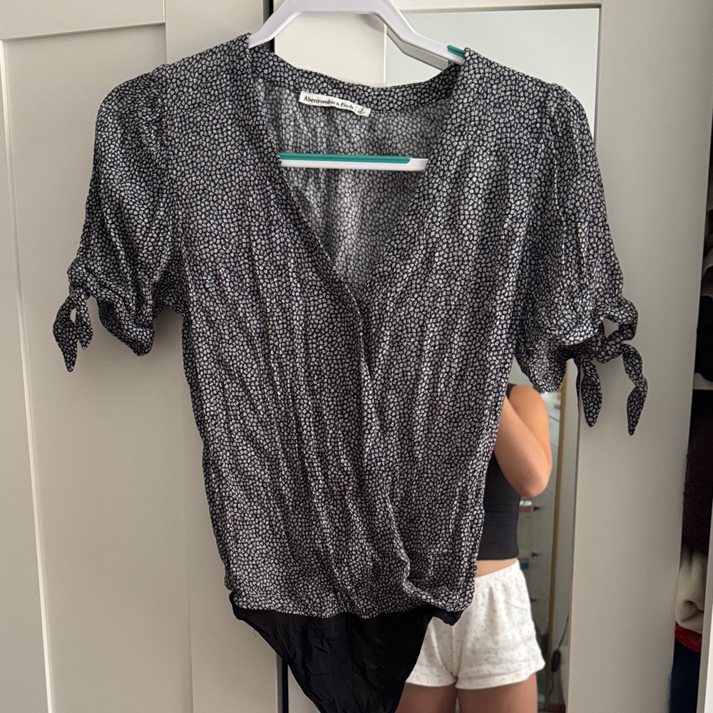 Abercrombie and Fitch Black and White Women's body suit